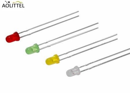 3mmの円形上LED超明るいRGBの白く明確な差込式の発光ダイオードLED