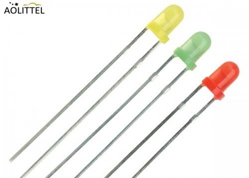 3mmの円形上LED超明るいRGBの白く明確な差込式の発光ダイオードLED