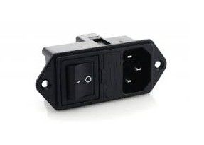 IEC 60320 C14 3PINの電気交流電力のプラグのオンオフ スイッチが付いている女性のソケット15A 250V ACねじ台紙