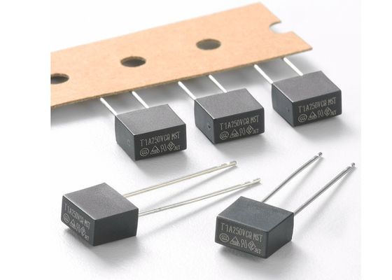 CCC CQC PSE PCBの放射状の加鉛箱は遅い打撃のミニチュア ヒューズMST 002 2A 250VAC 300V 400V 8.35x7.7mmを形づけました